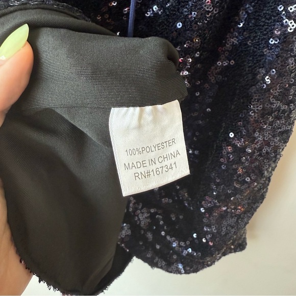 Hello Molly Wanna Know How You Feel Navy Sequin Mini Dress US 6 - Picture 14 of 14